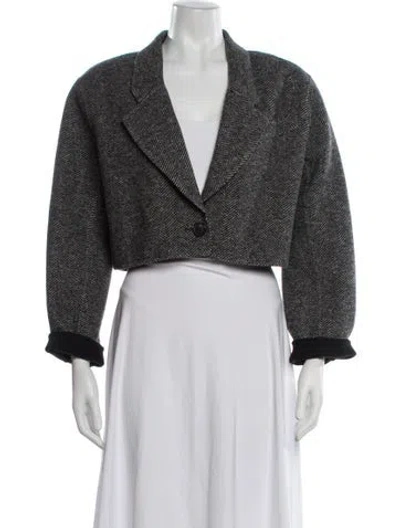 Pre-owned Maria Cher Tweed Pattern Blazer In Multicolor