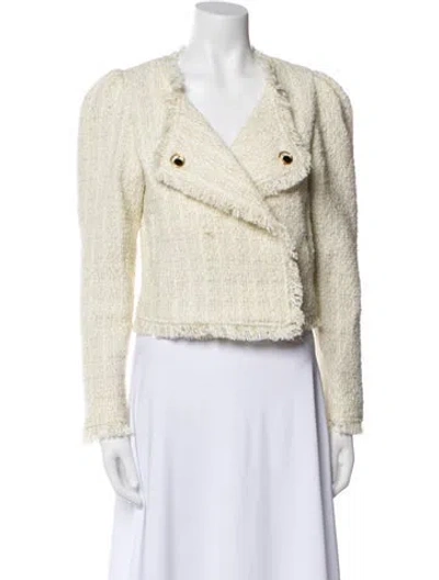 Pre-owned Maria Cher Tweed Pattern Blazer In Neutral