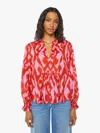 MARIA CHER VESTA BLOUSE MORENO SHIRT IN RED, SIZE LARGE