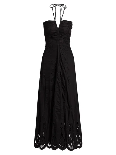 Maria Cher Women's Balcarce Tori Cotton Halter Dress In Black