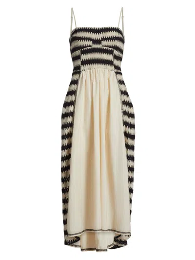 Maria Cher Women's Carmy Textured Knit Cotton Midi-dress In Black