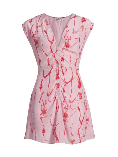 Maria Cher Women's Castelli Tora Abstract Silk A-line Minidress In Pink