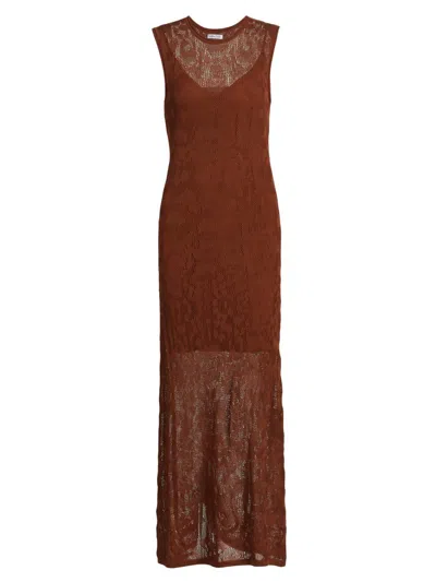 Maria Cher Women's Cervantes Leah Textured Knit Maxi Dress In Brown