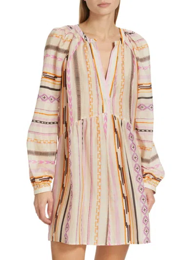 Maria Cher Women's Chascomus Leana Striped Voile Minidress In Neutral