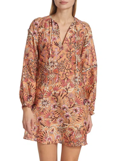Maria Cher Women's Humahuaca Karly Lace-up Minidress In Orange Multicolor