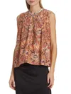 Maria Cher Humahuaca Triana Top In Orange Print In Orange Print