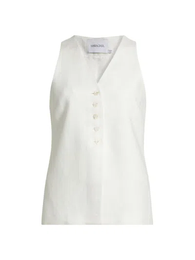 Maria Cher Women's Olavarria Ruby Button-front Vest In White