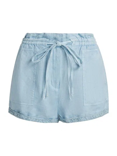 Maria Cher Women's Riobamba Tegan Linen Shorts In Blue