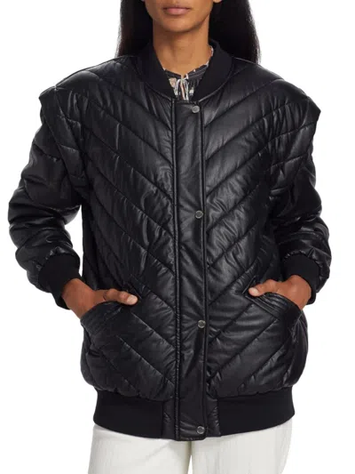 Maria Cher Women's Vitoria Borja Faux Leather Bomber Jacket In Black