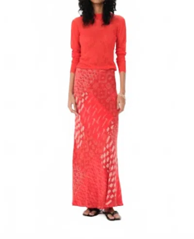 MARIA CHER ZARATE ALICE LONG SKIRT IN RED
