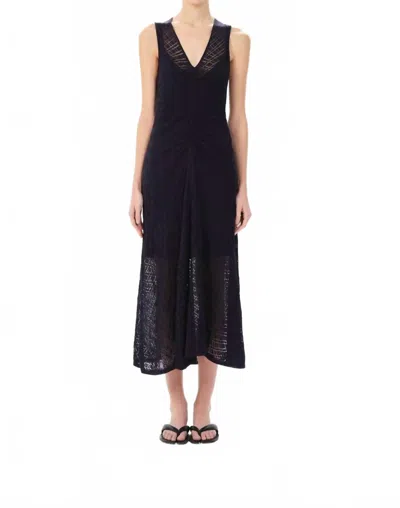 Maria Cher Zarate Jana Midi Dress In Navy In Black