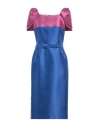 Maria Coca Woman Midi Dress Blue Size 10 Polyester In Blue