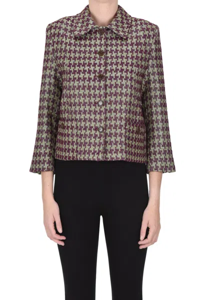 Maria De La Orden Junot Lamè Houndstooth Jacket In Multicoloured