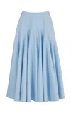 Maria Elena Villamil Absoluta Organic Cotton Pleated Midi Skirt In Light Blue