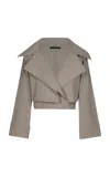 Maria Elena Villamil Alamo Cropped Jacket In Animal Print