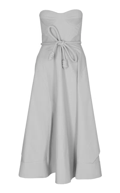 Maria Elena Villamil Calma Organic Cotton Midi Dress In Grey