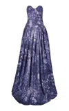 Maria Elena Villamil Castaño Printed Strapless Maxi Dress