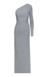 Maria Elena Villamil Elemento Single-shoulder Maxi Dress In Grey