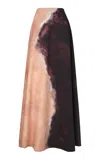 Maria Elena Villamil Existencia Gradient Maxi Skirt In Tan
