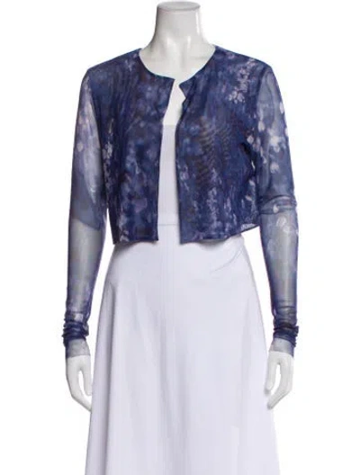 Pre-owned Maria Elena Villamil Nylon Printed Vest W/ Tags In Blue