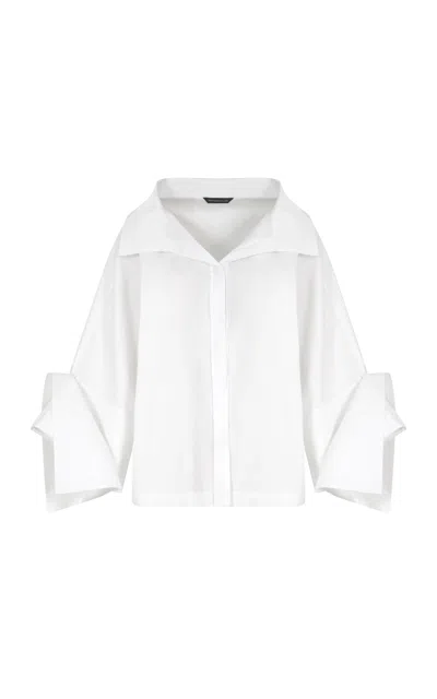Maria Elena Villamil Plantar Cotton Top In White