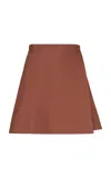 Maria Elena Villamil Pliegue Cotton Mini Skirt In Bronze