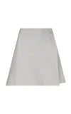 Maria Elena Villamil Pliegue Cotton Mini Skirt In Light Grey