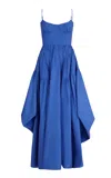 Maria Elena Villamil Raku Pleated Maxi Dress In Blue