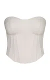 Maria Elena Villamil Rastro Corset Cotton Top In Light Grey