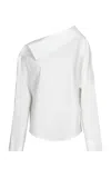 Maria Elena Villamil Reflejo Asymmetric Cotton Top In White