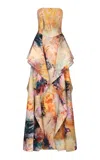 Maria Elena Villamil Sensacion Strapless Gown In Print