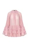 Maria Elena Villamil Ser Ruffled Mini Dress In Light Pink