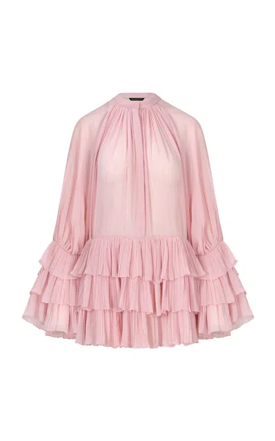 Maria Elena Villamil Ser Ruffled Mini Dress In Light Pink