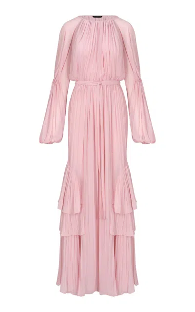 Maria Elena Villamil Sublime Flared Sleeve Maxi Dress In Light Pink