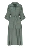 Maria Elena Villamil Superficie Cargo Midi Dress In Green