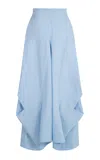 Maria Elena Villamil Terrenal Organic Cotton Asymmetrical Midi Skirt In Light Blue