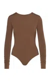 Maria Elena Villamil Trazo Gradient Bodysuit In Brown