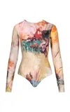 Maria Elena Villamil Trazo Gradient Bodysuit In Multi