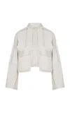 Maria Elena Villamil Viento Cotton Jacket In Light Grey