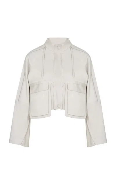 Maria Elena Villamil Viento Cotton Jacket In Light Grey