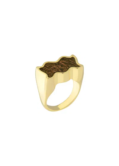 Maria Frering Celebração Gold-plated Wood Ring