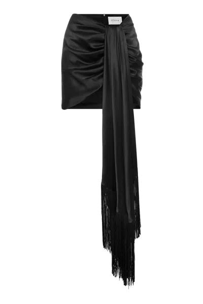 Maria Kokhia Fringe Trim Mini Skirt In Black