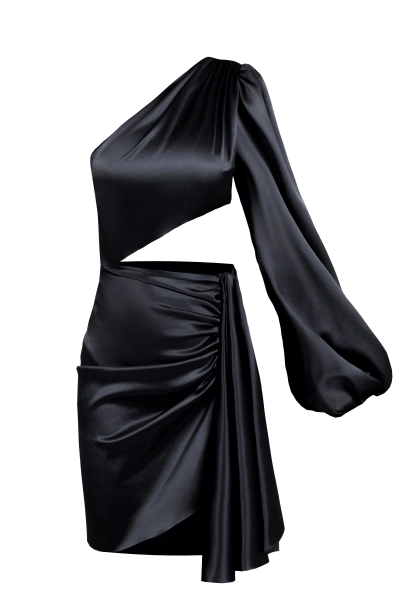 Maria Kokhia Side Sleeve Mini Dress In Black