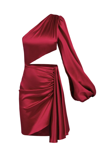 Maria Kokhia Side Sleeve Mini Dress In Red