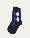 Maria La Rosa Argyle Mid-calf Socks In Blue