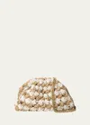 Maria La Rosa Bicolor Woven Clutch Bag In Natural Tobacco