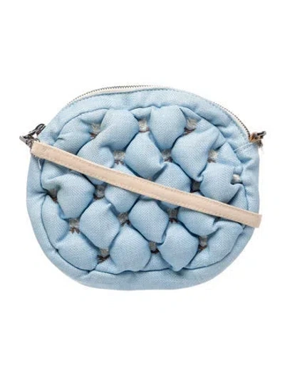 Pre-owned Maria La Rosa Canvas Crossbody Bag In Blue