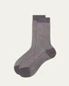 Maria La Rosa Colorblock Rib Knit Cotton Mid-calf Socks
