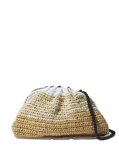 Maria La Rosa Crochet Clutch Bag In Blue