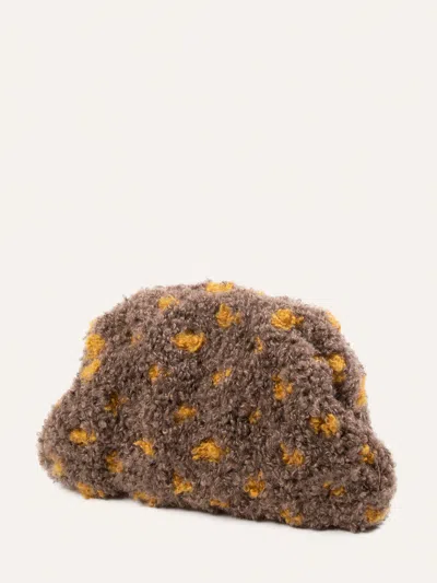 Maria La Rosa Game Boucle Dot Clutch In Brown